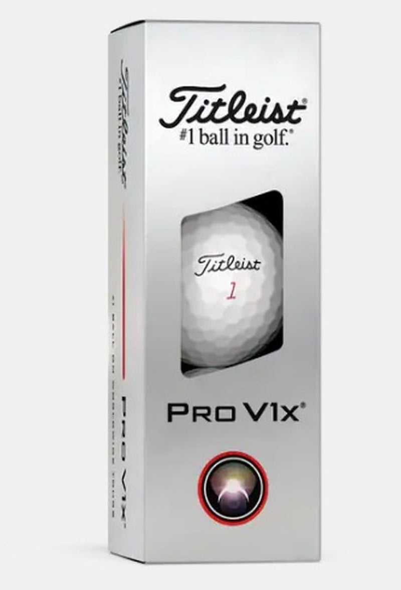 Titleist كرات جولف Pro V1x (بيضاء، 3 حبة) 1 غلاف 2025 - Image 1
